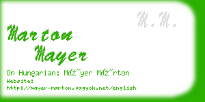 marton mayer business card